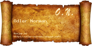 Odler Norman névjegykártya